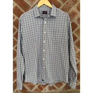 UNTUCKit Men's Purple Plaid Shirt Size Large Performance Nylon Long Sleeve‎
